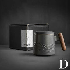 Ceramic Tea Mug with Wooden Handle by Snagg A Cup