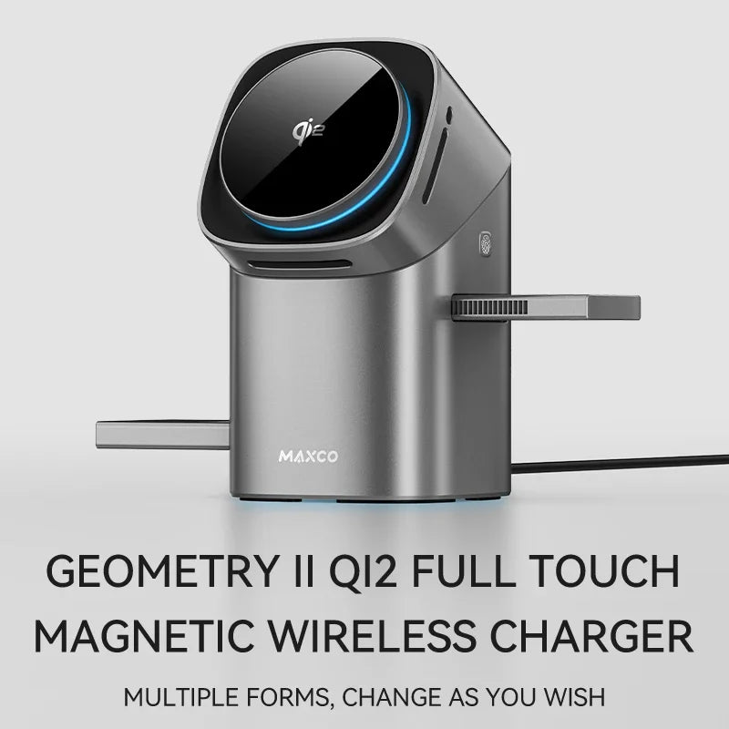 Qi2 Auto-rotate Touch Magnetic 3 in 1 Wireless Charger for IPhone Phones, Watch & AirPods by Snagg A Charging Station