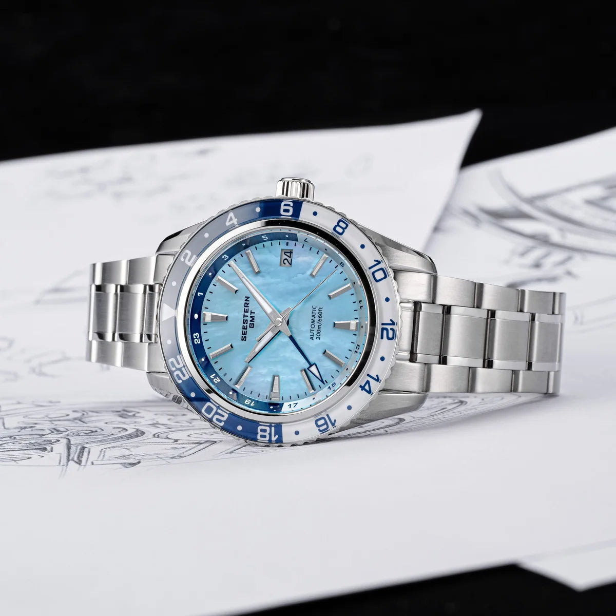 Automatic GMT Diver Watch – NH34 Movement | Sapphire Crystal | 20BAR Water Resistant | Dual Time Travel Edition - Men’s