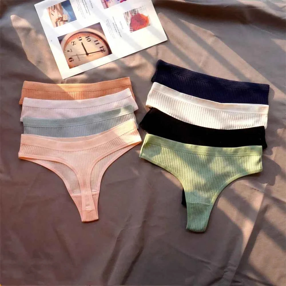 Seamless Cotton G-String 10-Pack | Breathable Thong Solid Colour Plus Size Women's Underwear