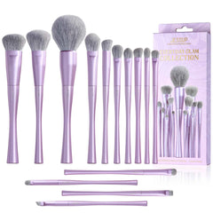 15 Piece Luxury Amethyst Professional Brush Collection – Vegan Precision Set