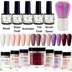 Professional Dipping Nail Powder System – 5g/10g High Pigment Nude, Pink & Glitter DIY Art Collection