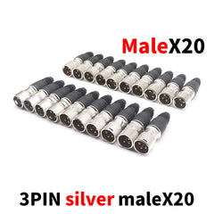 20 Pack XLR 3 Pin Microphone Connectors by Snagg A Cable Plug