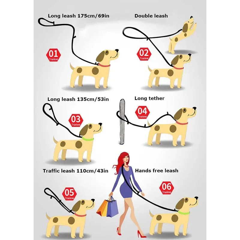 Multi-Function Reflective Dog Leash by Snagg A Leash