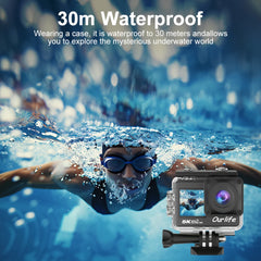 5K Action Camera – 30M Waterproof Sports Cam with Touch LCD by Snagg A Portable Camera