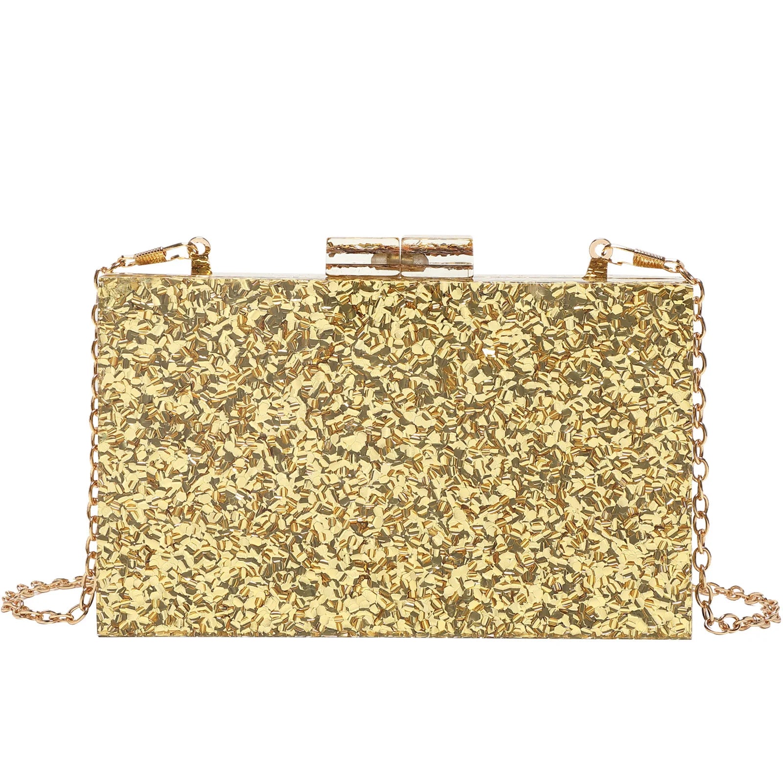 Multicolor Acrylic Geometric Box Clutch