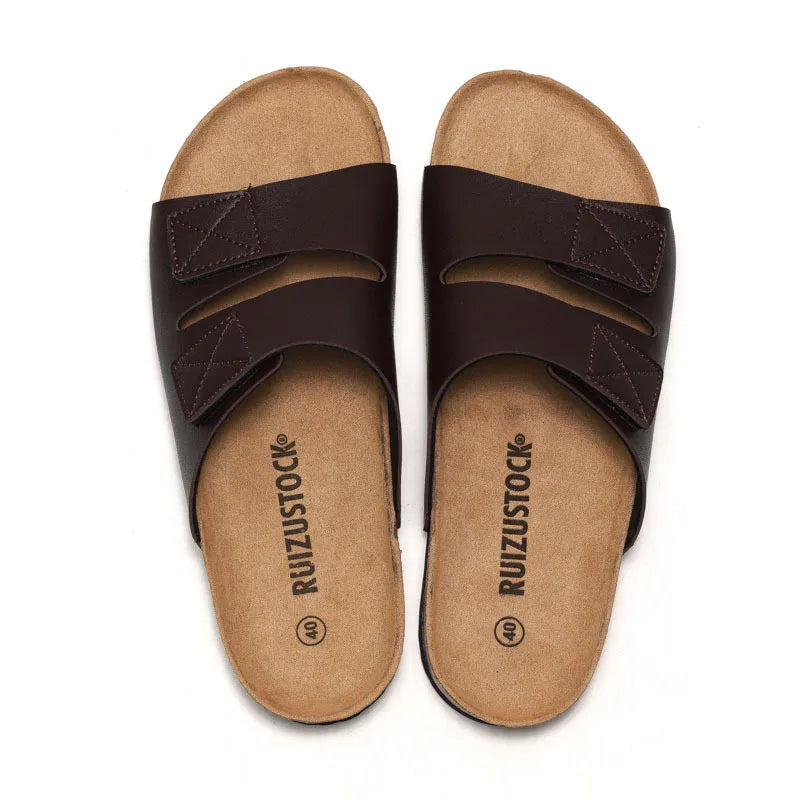 Men’s Cork Slippers with Adjustable Strap by Snagg A Slipper