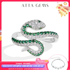 Snake-Shaped Full Moissanite Ring