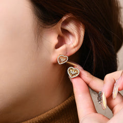 Luxury Heart Shape Moissanite Earrings by Snagg An Earring