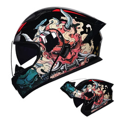 Dual Lens Flip-Up Full Face Motorcycle Helmet by Snagg A Motorcycle Helmet