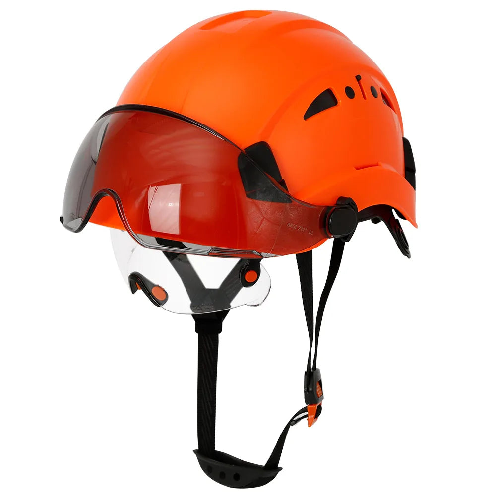 Vented construction safety helmet with built-in visor – image 33