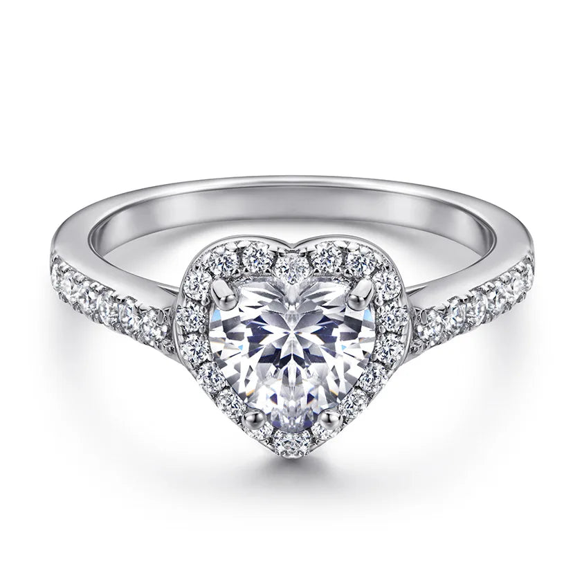 1–2ct Pink Heart Moissanite Ring