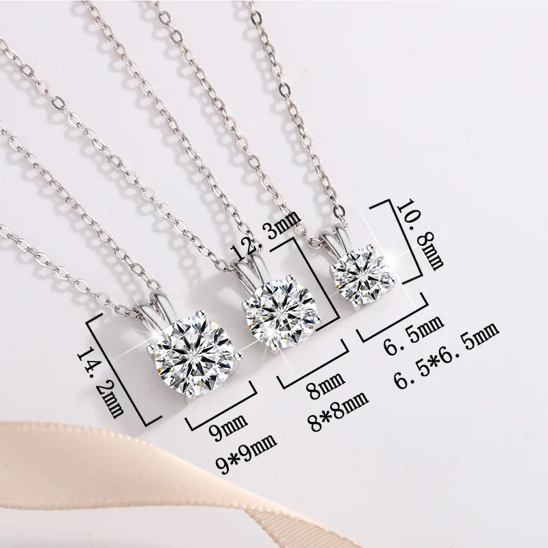 1–3ct Colorful Moissanite Pendant Necklace
