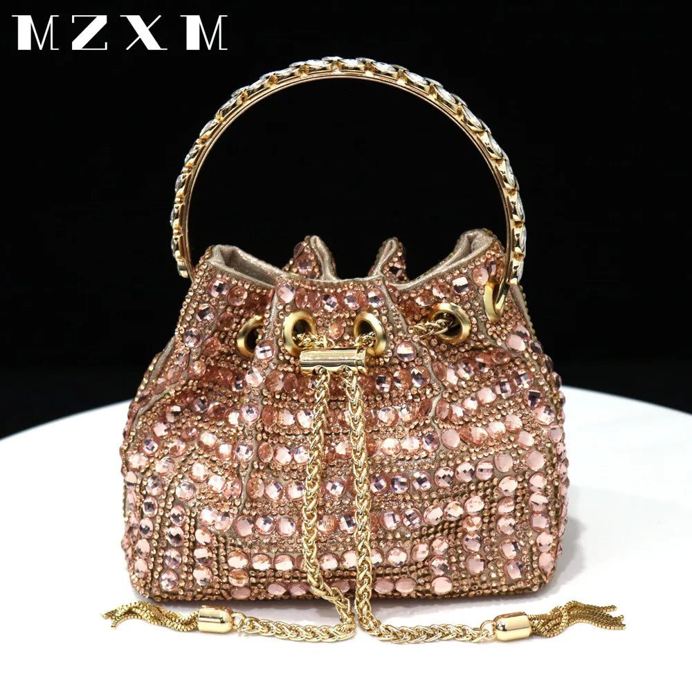 Rhinestone Bucket Design Evening Bag