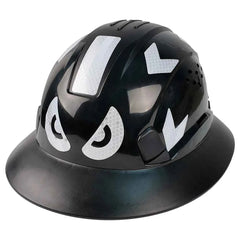 Vented full brim construction safety helmet with reflective stickers – image 1