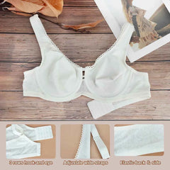 Plus Size Minimizer Bra | Lace Underwire Full Coverage Unlined Wide Strap