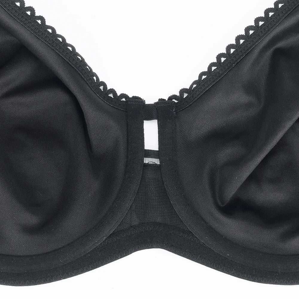 Plus Size Floral Lace Minimizer Bra | Wide Strap Underwire Full Coverage Non-Padded High Support