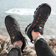 Men's Lace-Up Hiking Shoes – Low-Cut Trekking Shoes with EVA Insole, Grey, Black or Khaki