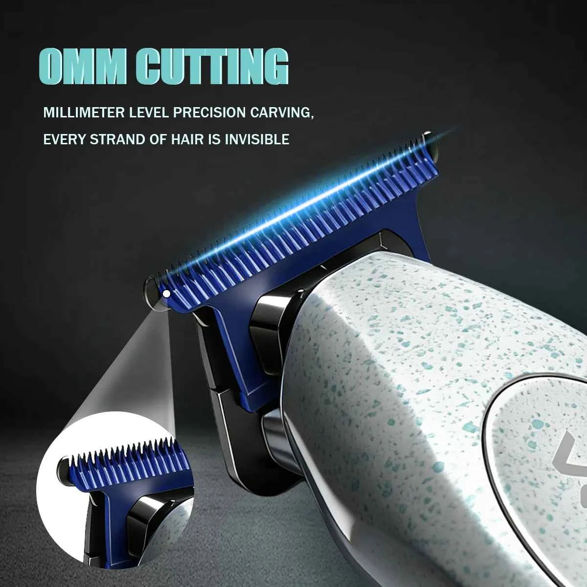 Professional 9000 RPM Master Clipper – Blue Zirconia Ceramic Blade System with 6 Speed Rolling Control & Charging Dock