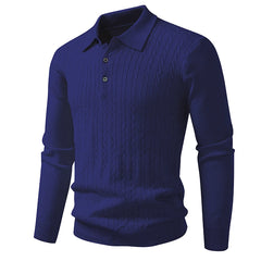 Men’s V-Neck Knit Polo Sweater | Refined Ribbed Autumn/Spring Essential