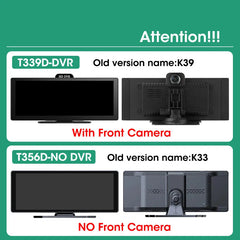 10"/11.26" 4K Dual Lens DVR with Wireless CarPlay by Snagg A Car DVR