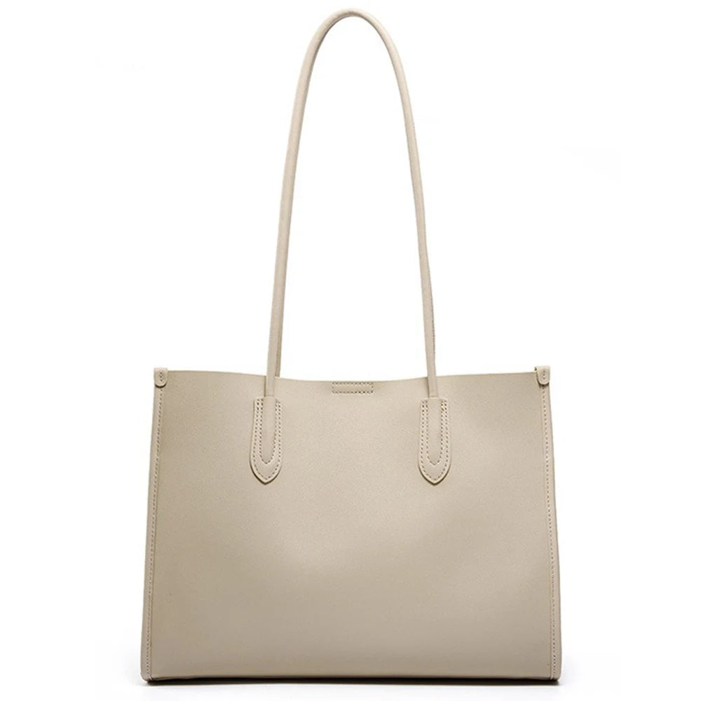 Genuine Leather Large Capacity Tote Bag – Women's Shoulder Purse & Shopper for Work & Daily Carry