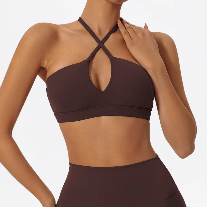 Women's Cross-Back Sports Bra | Stretch Yoga Gym Training Fitness Workout Underwear Top