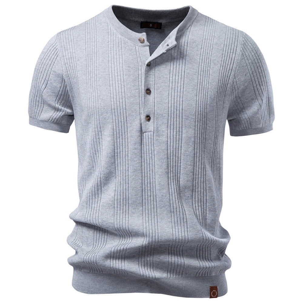 Men's New Henley Neck T-Shirt | Lightweight Summer Social & Daily Top