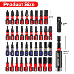 32PCS Impact Screwdriver Bits Set – PH/SL/PZ/Torx/Hex Multi Insert Bits with Magnetic Bit Holder & Adapter