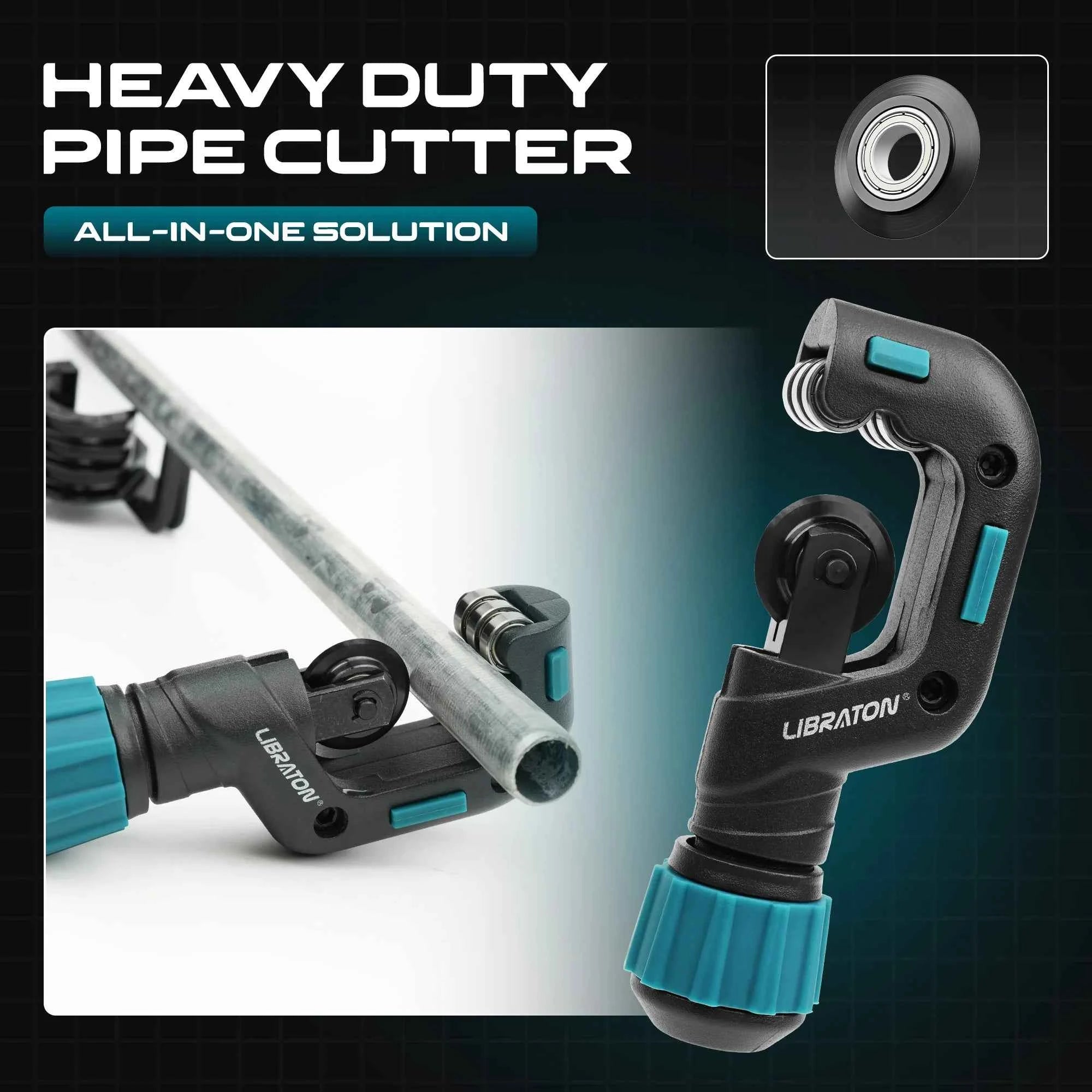 Copper tube cutter with deburring tool and spare blade – image 2