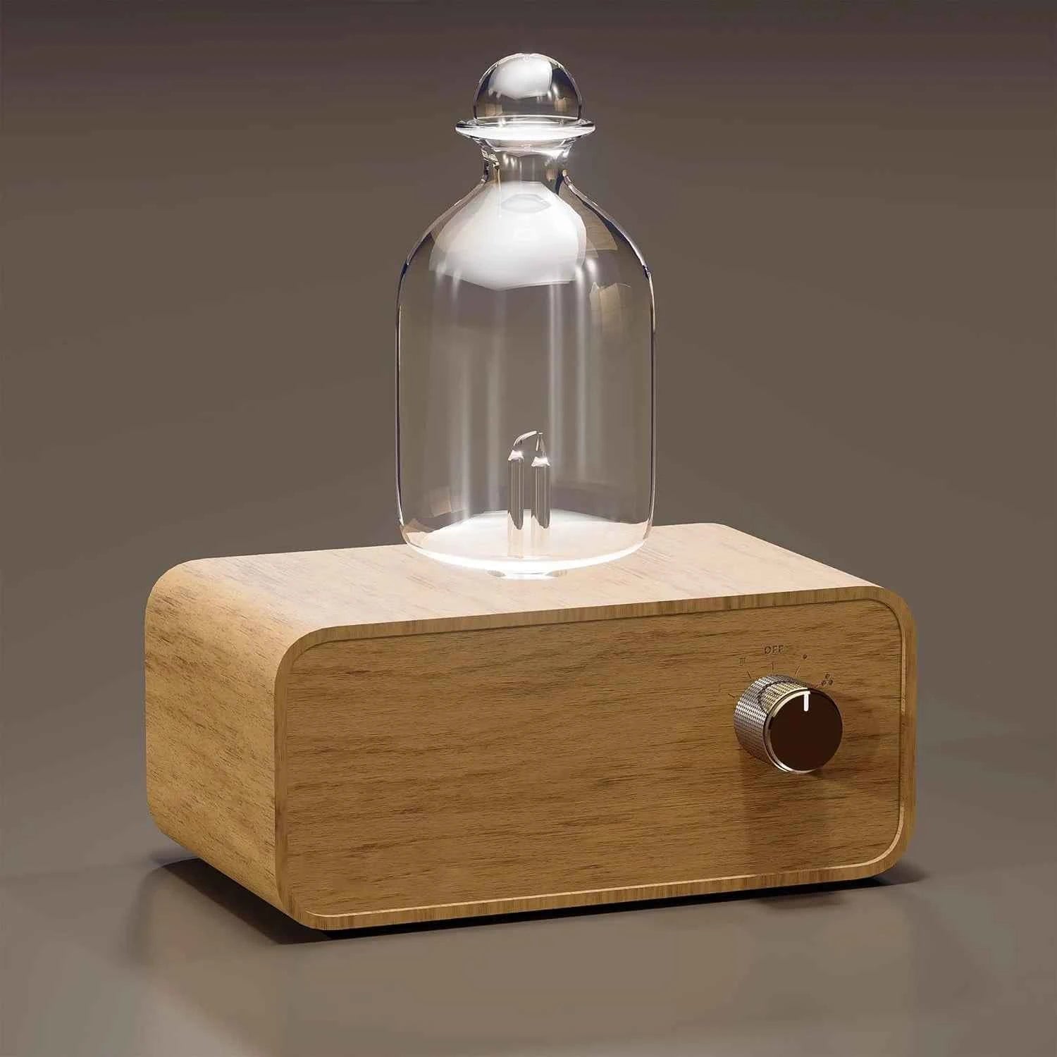 Waterless Nebulizing Essential Oil Diffuser – Rechargeable Wood & Glass Aroma Diffuser for Home & Office