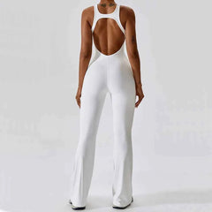Women's Solid Yoga Jumpsuit | One-Piece Buttock-Lifting Fitness Bodysuit Workout Activewear