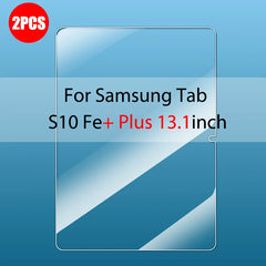2 Pack 9H Tempered Glass Screen Protector for Samsung Galaxy Tab S10 FE / FE+ Plus (2025)