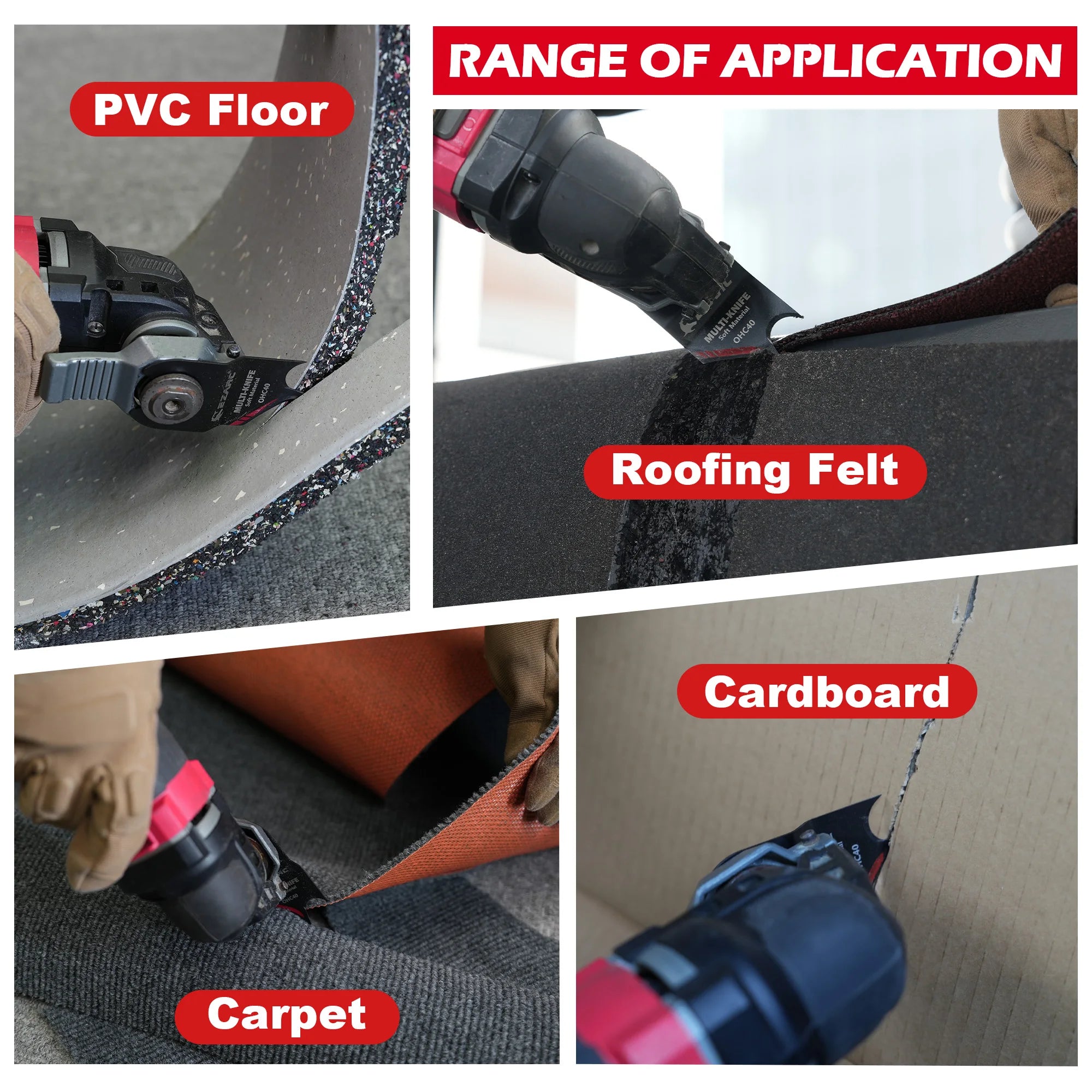 Oscillating Multitool Hook Knife Blades 3pcs | Cutting Roofing Shingles PVC Carpet Soft Materials