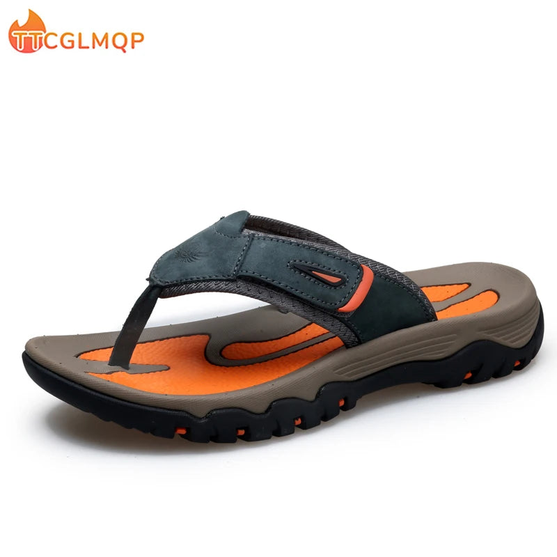 New Quality Leather Non-Slip Slippers for Men by Snagg A Slipper