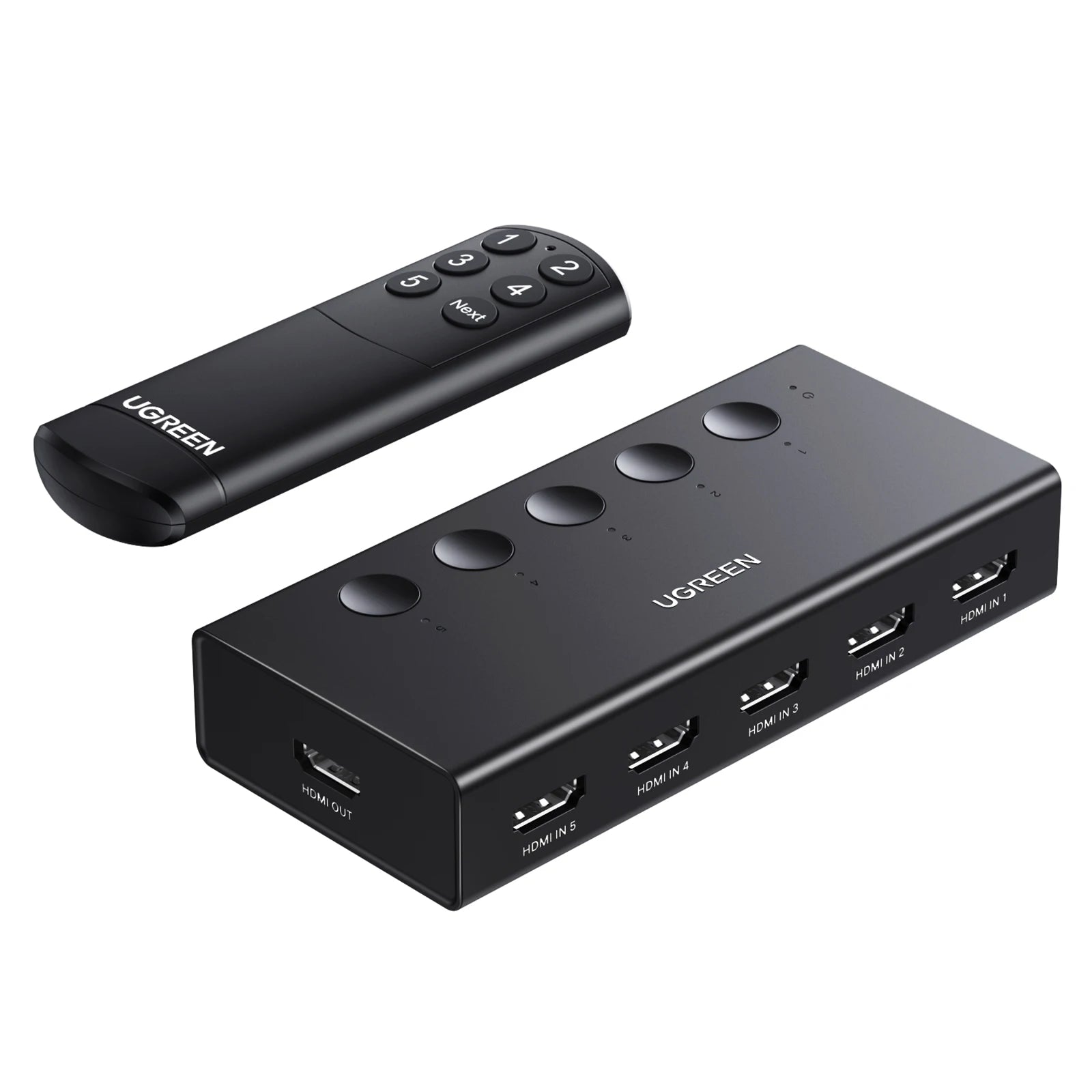 HDMI Switch 5-in-1-out 4K@60Hz – 5 Port Switcher with Remote, 3D, CEC, HDR & HDCP 2.2 for PS5/PS4