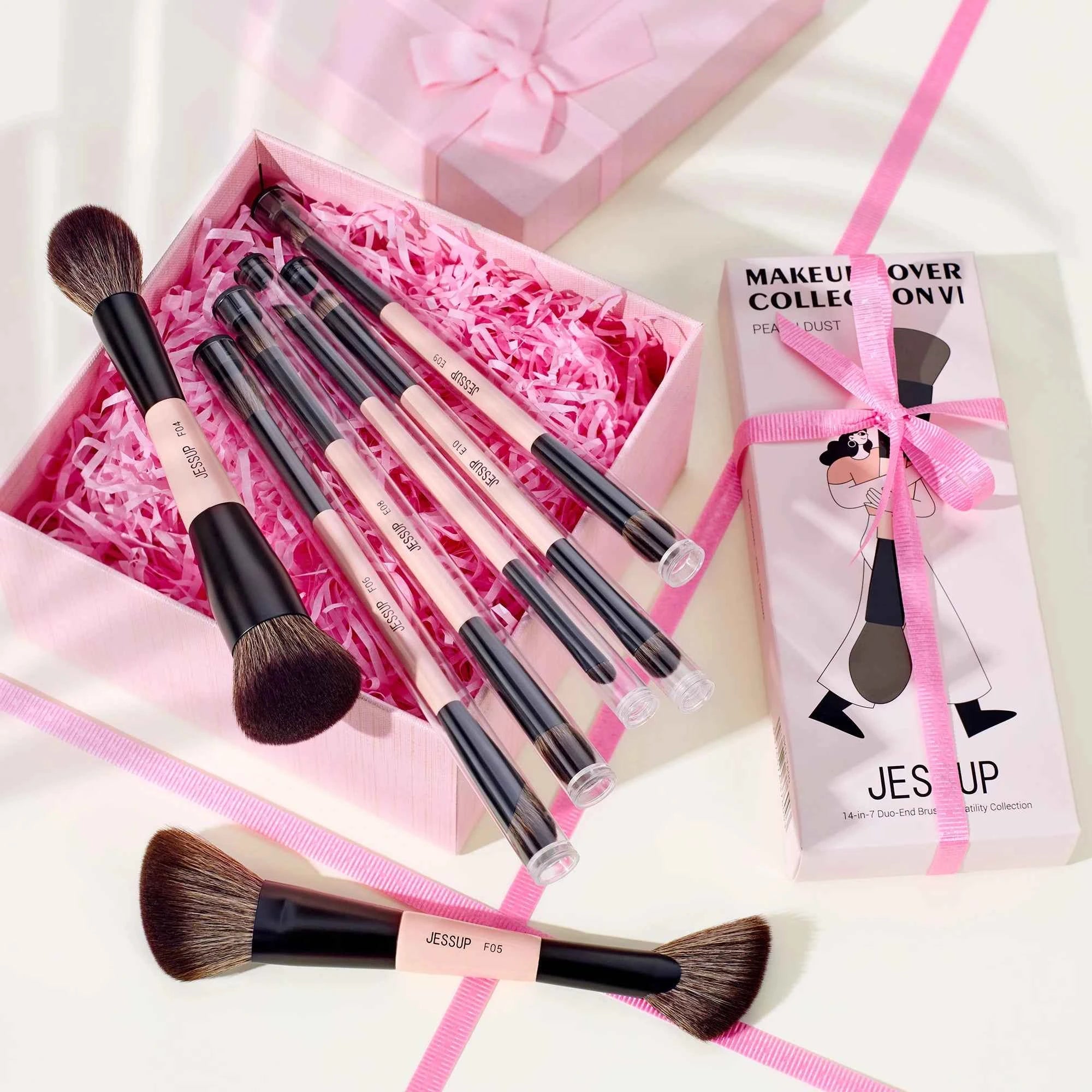 Double Sided Makeup Brush Set (3 / 5 / 7 Piece Options)