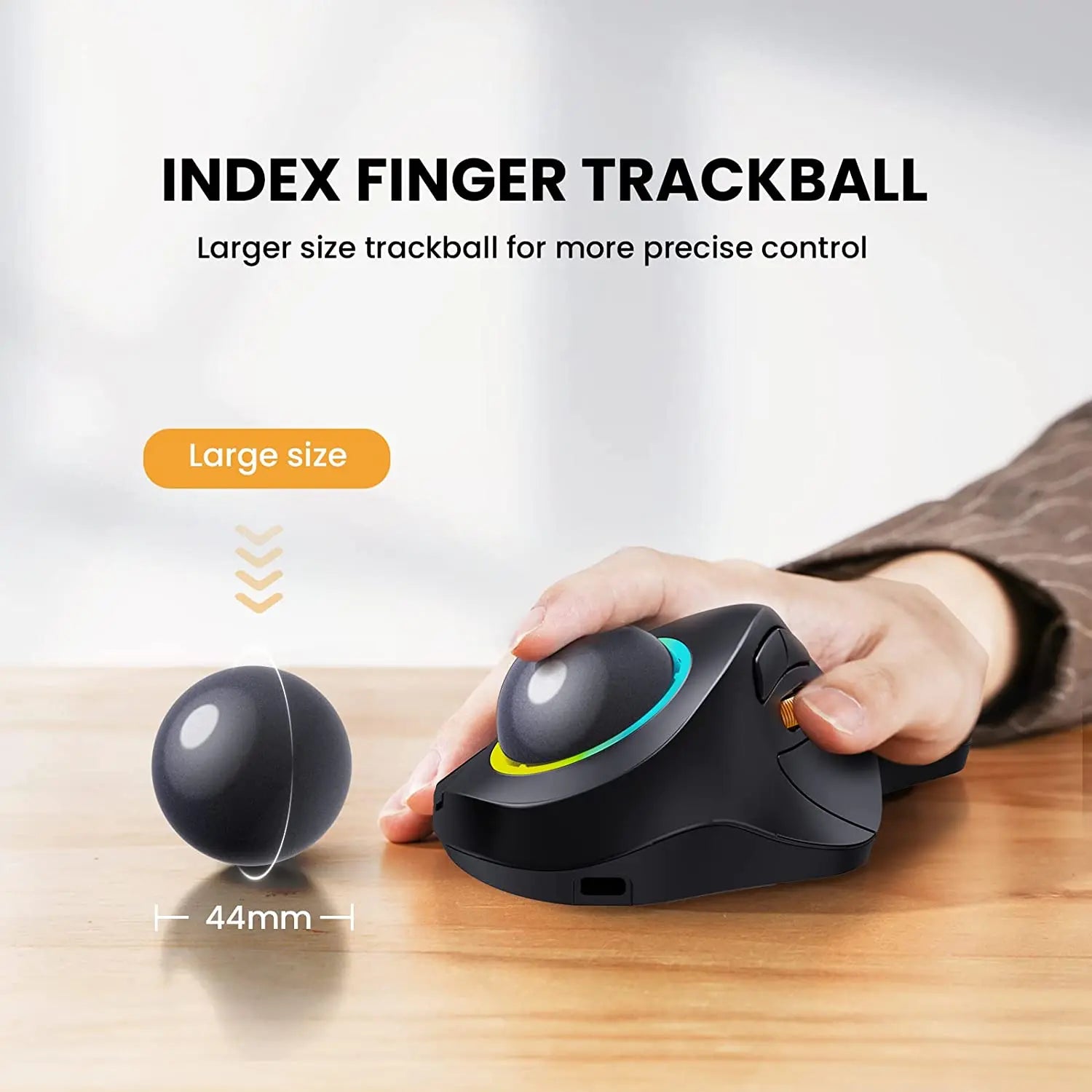 Wireless Trackball Mouse Rechargeable RGB Design with Bluetooth & 2.4G Connection by Snagg A Gaming Mouse