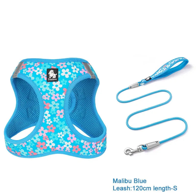 Floral Mesh Pet Harness & Leash Set by Snagg A Harness