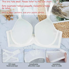 Plus Size T-Shirt Bra | Full Coverage Mesh Plunge Push Up Lightly Lined
