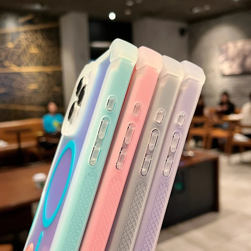 Luxury Magsafe Laser Dazzling Armor Case Dual Layer Protection - for iPhone 16 Series - Phone Cases & Covers