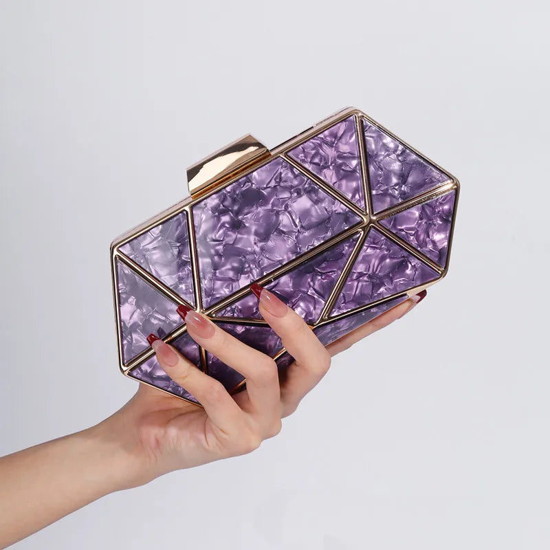 Luxury Acrylic Rhombus Evening Clutch