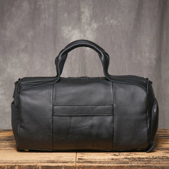 Lychee Pattern Genuine Leather Travel Bag
