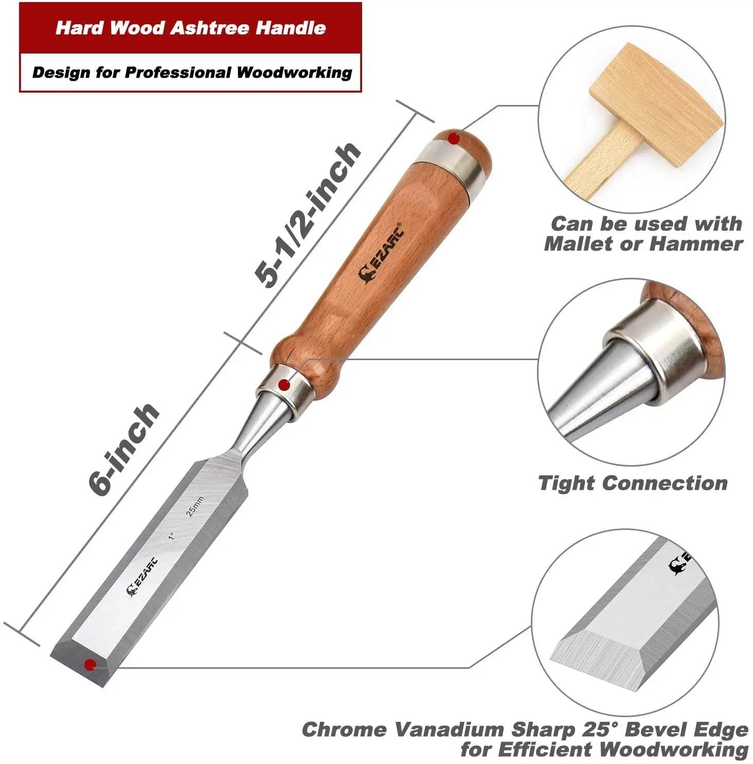 6-Piece Wood Chisel Set - SnaggIt