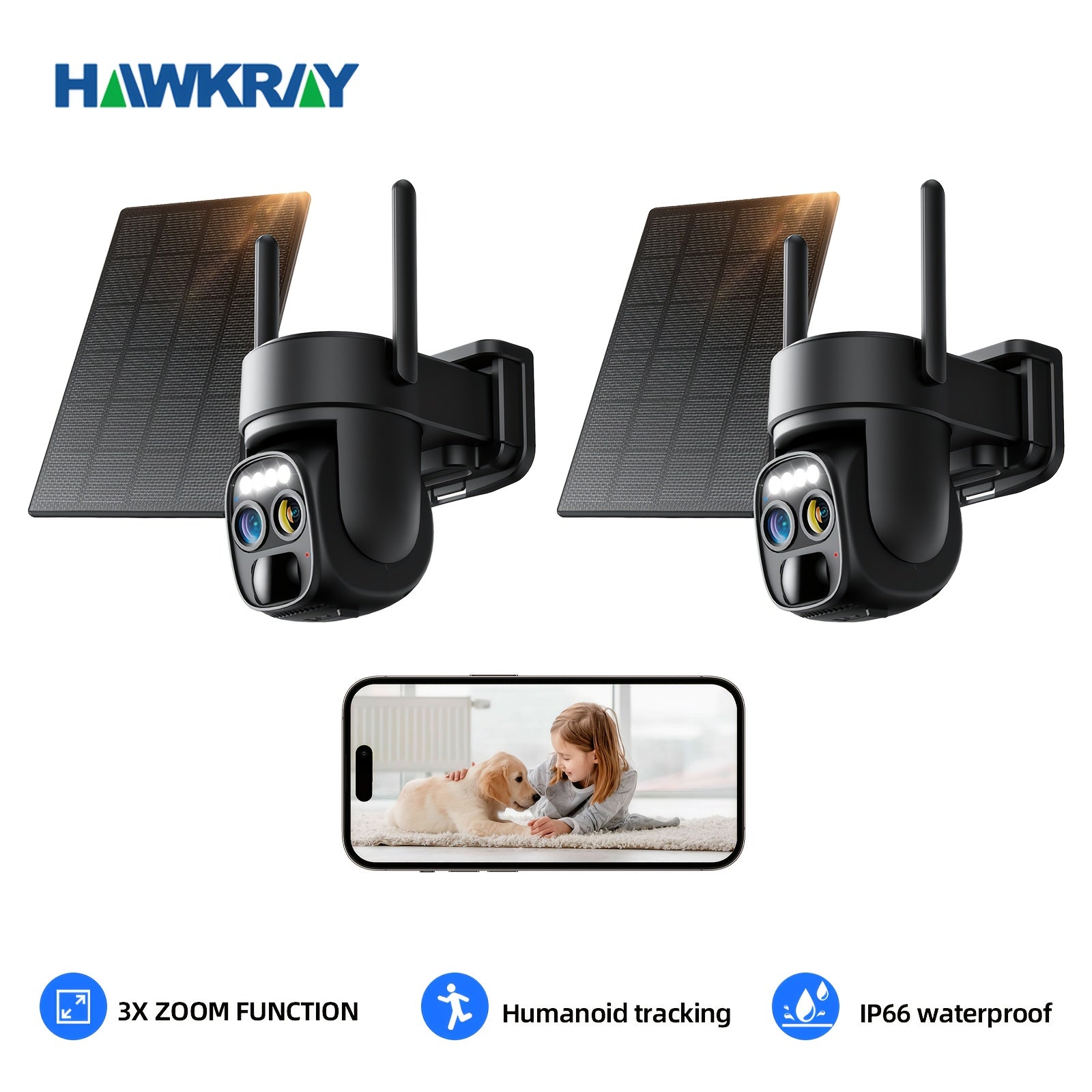 2K Solar Solar Powered WiFi Security Camera – 10X Zoom, 360° View by Snagg An Outdoor Camera