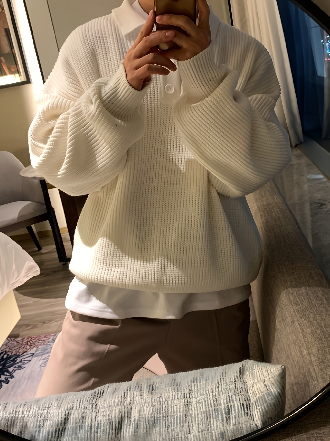 Men’s Loose Striped Knitted Golf Sweater by Snagg A Jumper