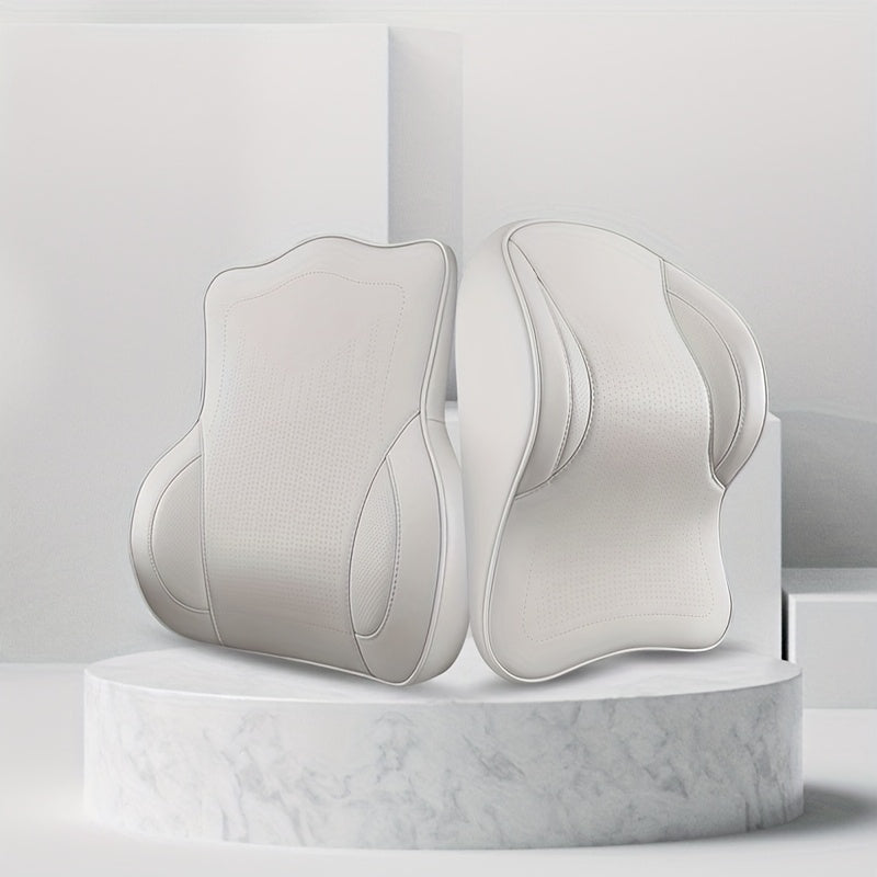 2pcs Nappa Leather Car Headrest & Lumbar Support Set by Snagg A Headrest