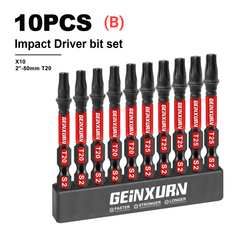 1"/2" Impact Magnetic Torx Screwdriver Bit Set – T20/T25 S2 Alloy Steel with Storage Organizer