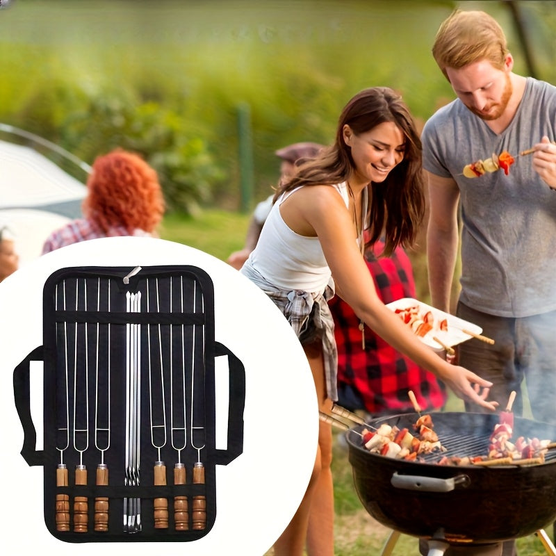 10pcs Stainless Steel BBQ Skewers by Snagg A Skewer