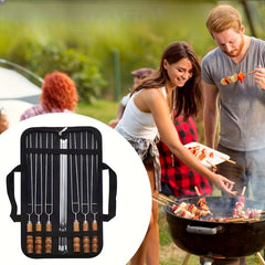 10pcs Stainless Steel BBQ Skewers by Snagg A Skewer